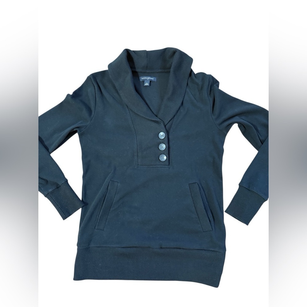 BANANA REPUBLIC Black Button-Up Sweater Size S